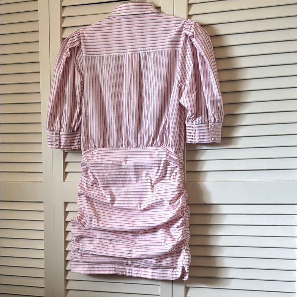Pink Striped Ruched Dress - Picture 2 of 3